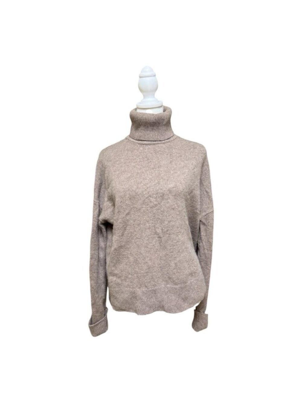 Nordstrom Wool Cashmere Turtleneck Sweater Brown Soft Knit Size M
